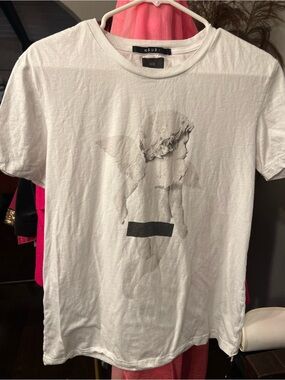 Ksubi White Short Sleeve Crewneck T-Shirt with Cherub Graphic